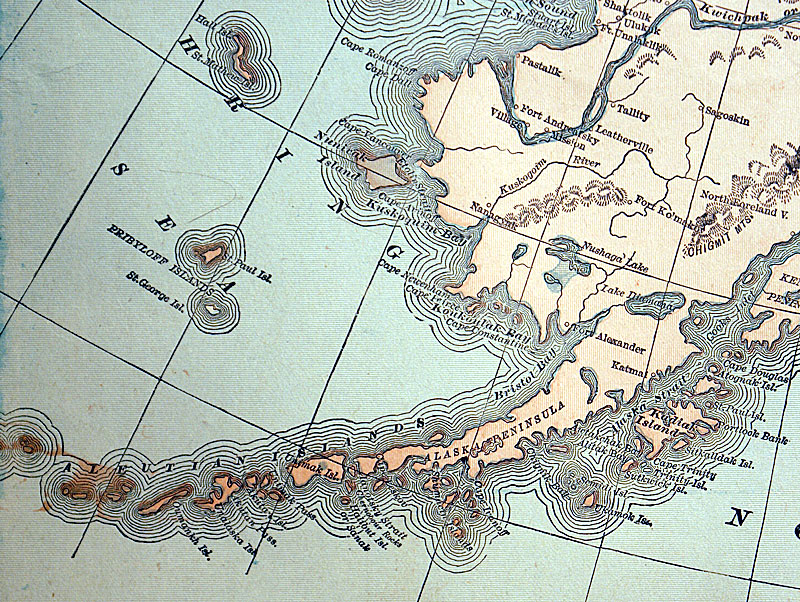 c 1888 Map of Alaska Territory - George Cram