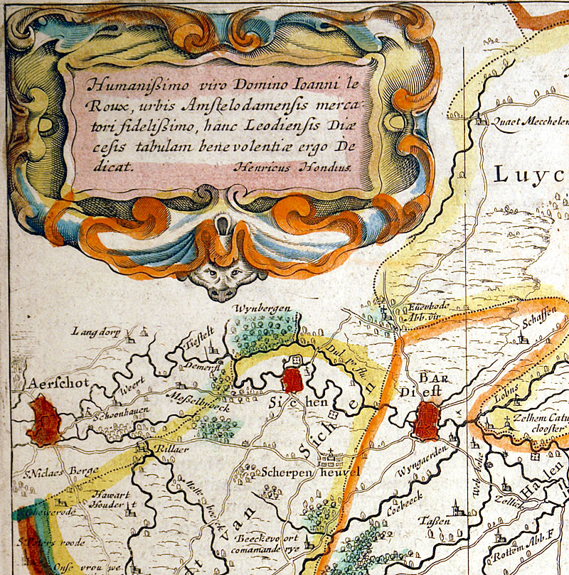 c 1636 EASTERN BELGIUM - LIEGE, MAASTERICHT - Hondius