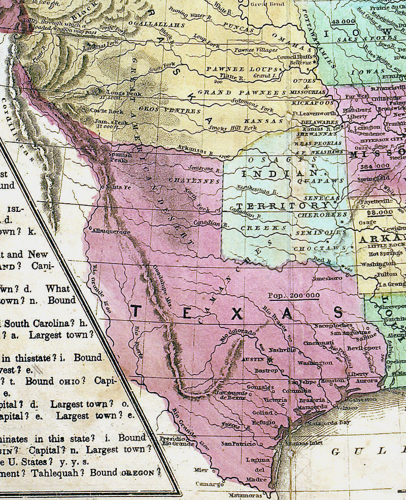 c 1846 ''MAP OF THE UNITED STATES AND CANADA'' Burgess