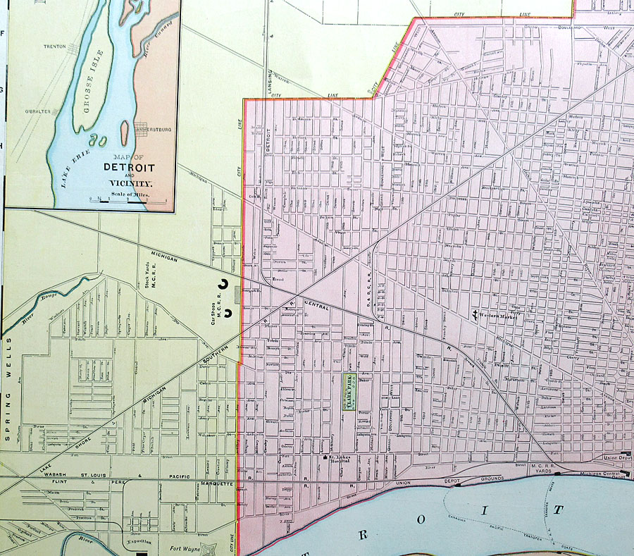 c 1894 Rand, McNally & Co Map of Detroit - Large