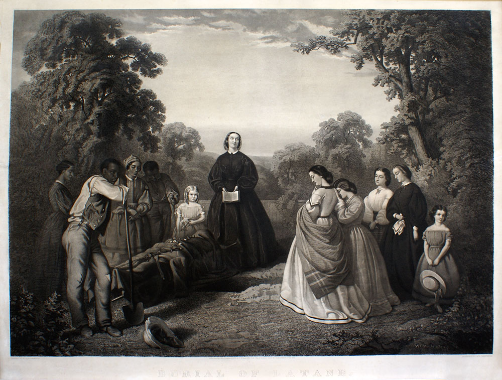 Original Engraving - Burial of Latane - Campbell/Washington