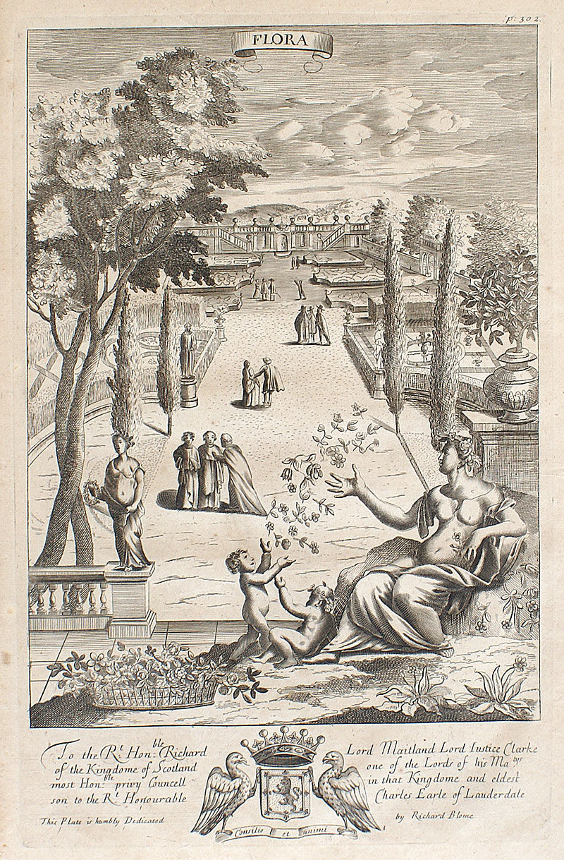1686 Engraving - Gardening,  Gentleman's Recreation, - Blome