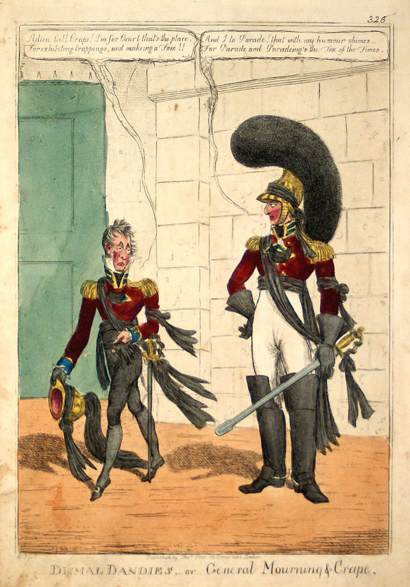 c 1818 English Caricature - Dismal Dandies