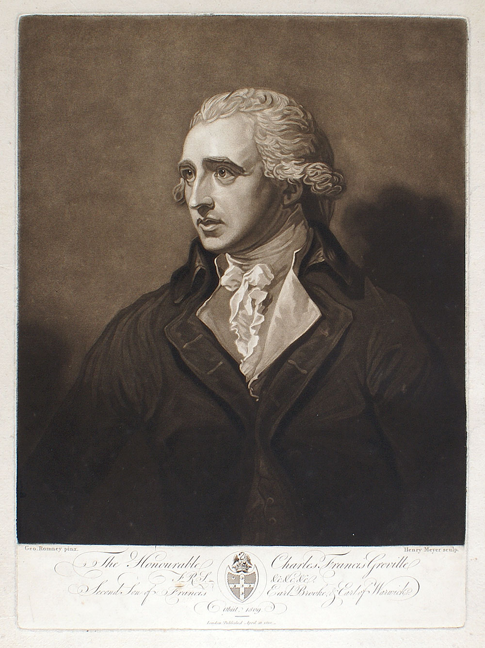 Original Mezzotint - Charles Francis Greville - Romney/Meyer