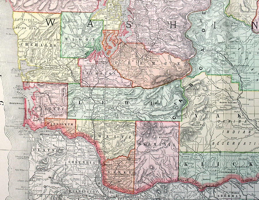 c 1894 Map of Washington - Rand, McNally & Co.