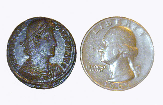 Ancient Roman Bronze Coin - Constantius II c. 348-361 AD