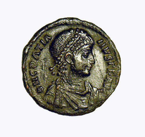 Bronze Coin, AE 3 - Gratian         c 367-383 AD