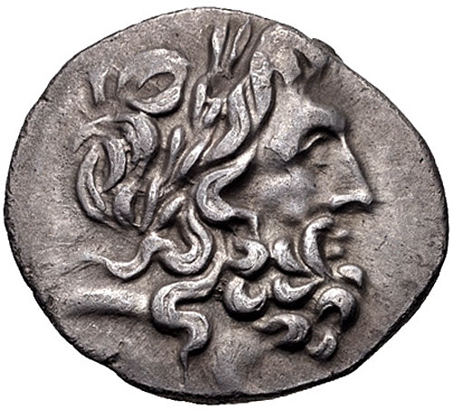 Ancient Greek Silver Coin - Zeus and Athena