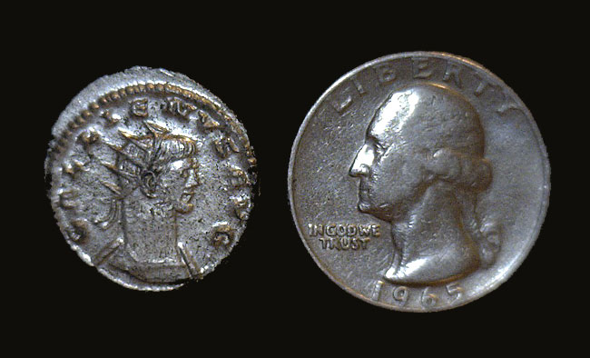 Ancient BiSilver Silver Double Denarius GALLIENUS c. 253-268 AD