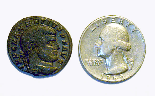Ancient Roman Bronze Follis - Emperor: MAXENTIUS