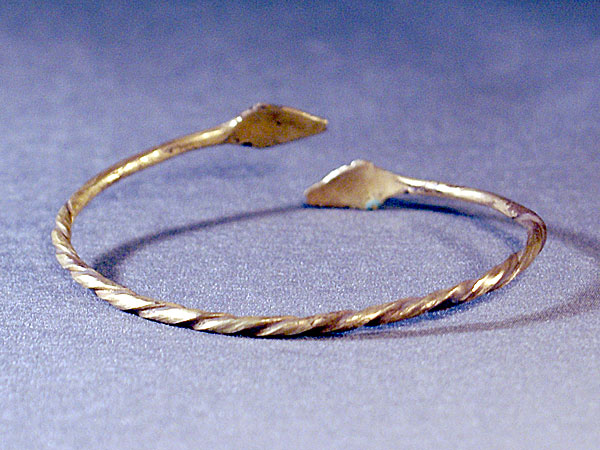 Ancient Gilt Silver Snake Bracelet, c.1st Cent AD - 2nd Cent AD