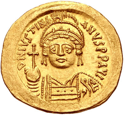 Byzantine Gold Solidus c. 527-565 AD JUSTINIAN I THE GREAT
