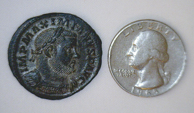 Ancient Roman Silvered Bronze AE Follis c. 286-305 AD MAXIMIANUS