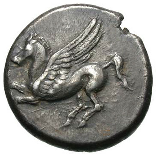 Ancient Greek Silver Stater c. 330-300 BC ATHENA & PEGASUS