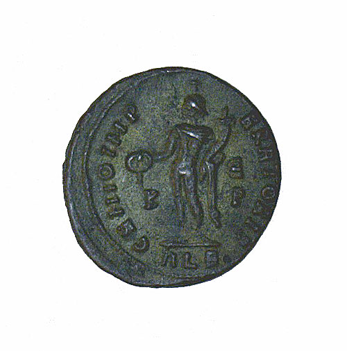 Ancient Silvered Bronze Coin - AE Follis - Maximinus II