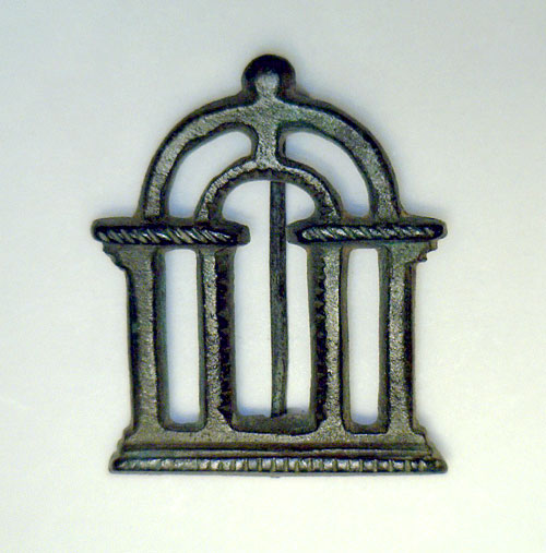 Ancient Roman Bronze Fibula - Tetrastyle Temple Brooch