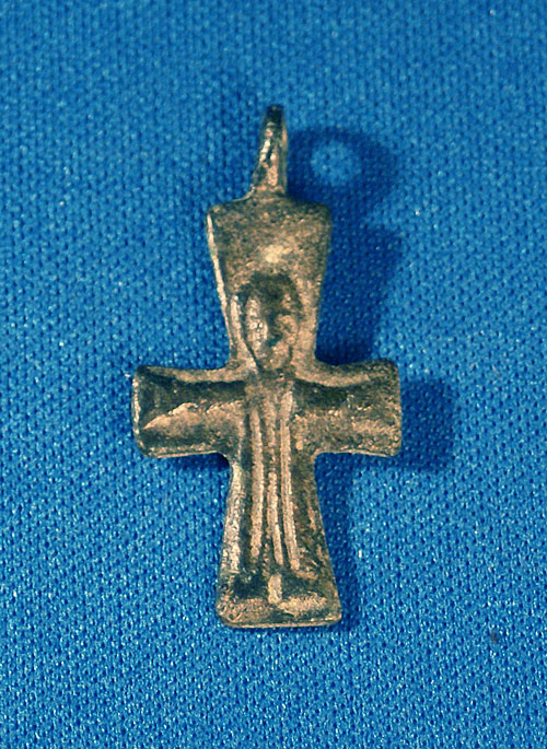 Early Christian Byzantine Bronze Cross - Christ, Arms Extended