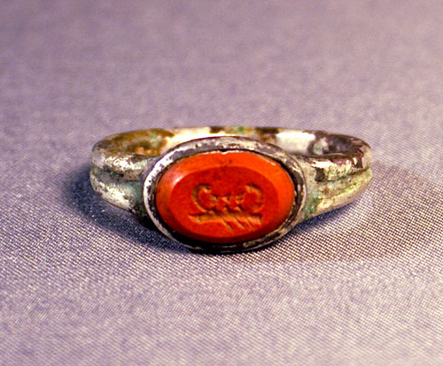 Silver & Jasper Seal Ring - WAR GALLEY, c. 2nd-3rd Century AD