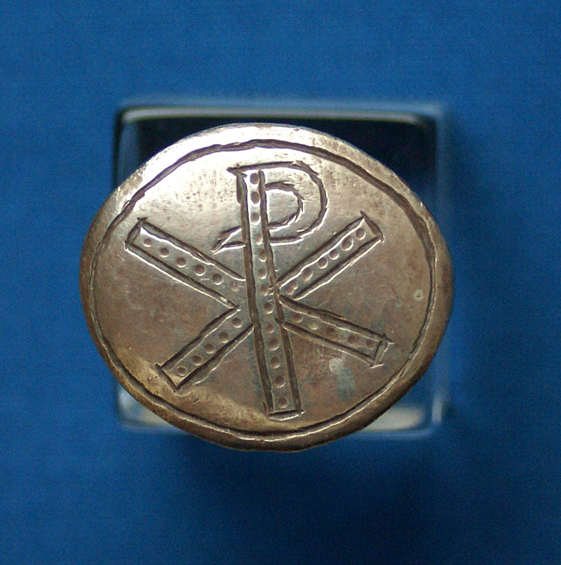 Christian CHI-RHO Silver Ring - c 5th Cent AD