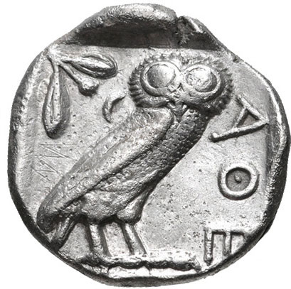 Ancient Greek Silver Tetradrachm c. 454-404 BC ATHENA & OWL
