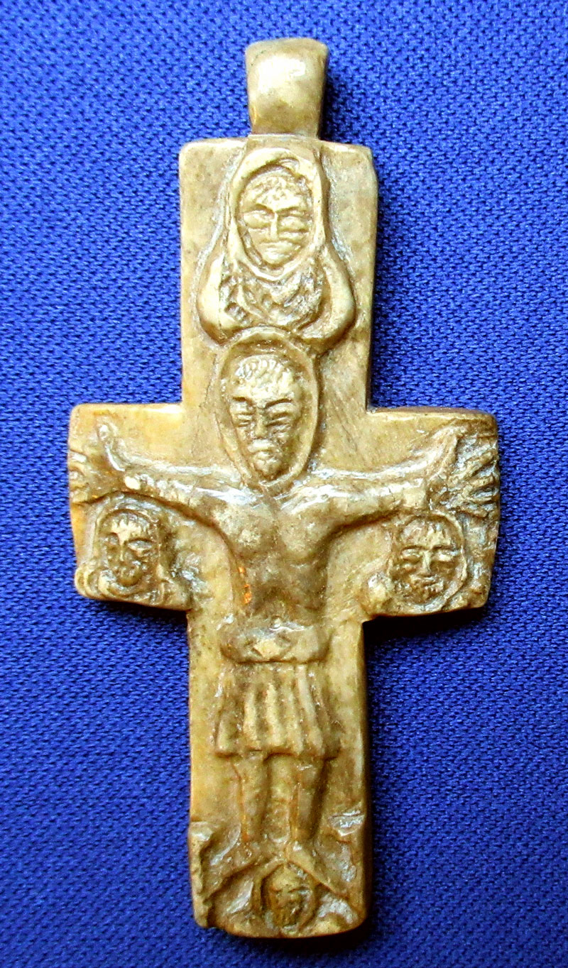 c 12th - 14th century AD Christian Carved Bone Cross