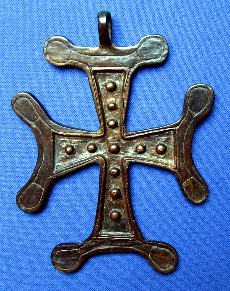 c 11th - 12th Century  AD Christian Bronze Pectoral Cross