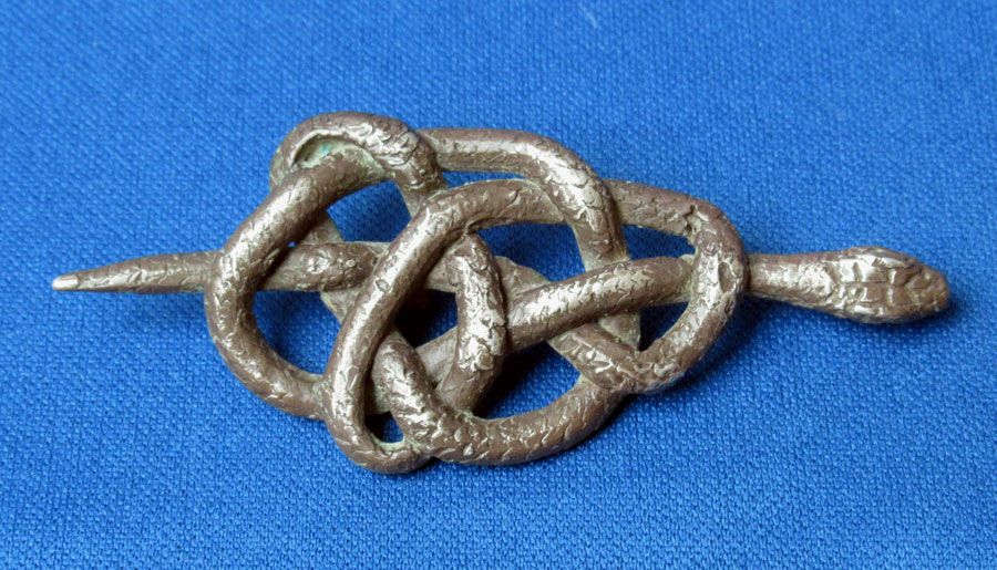 Silver Fibula: Entwined Snake - c. 1st - mid-2nd cent AD