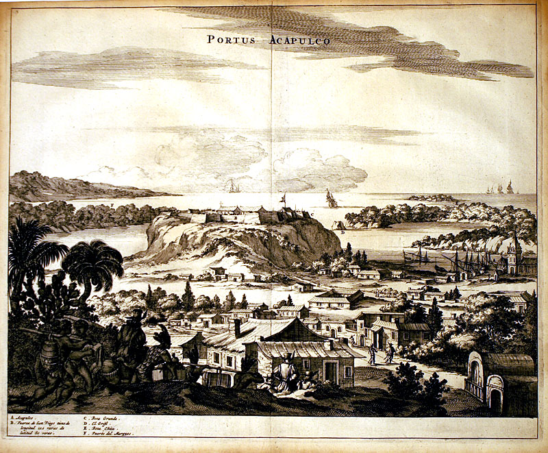 Early View of ACAPULCO, MEXICO c. 1671 - Montanus