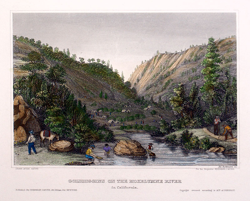 c 1848-52 Panning for Gold in California,  Mokelumne River