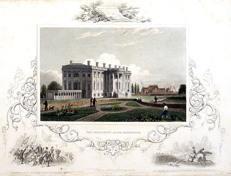 c 1850 The President's House, Washington - Tallis