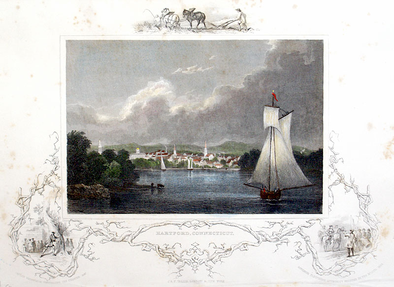 c 1850 Hartford, Connecticut view,  Tallis