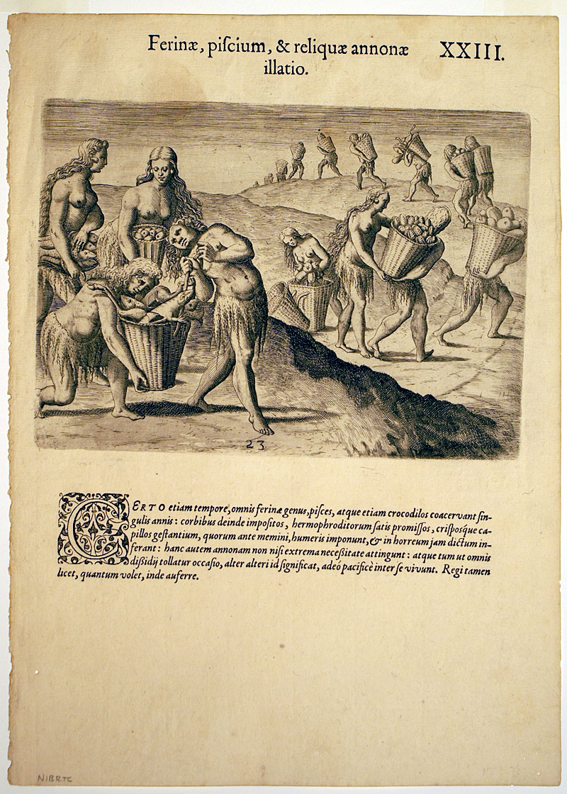 View of New World Indians c. 1591 - Florida Women Gathering