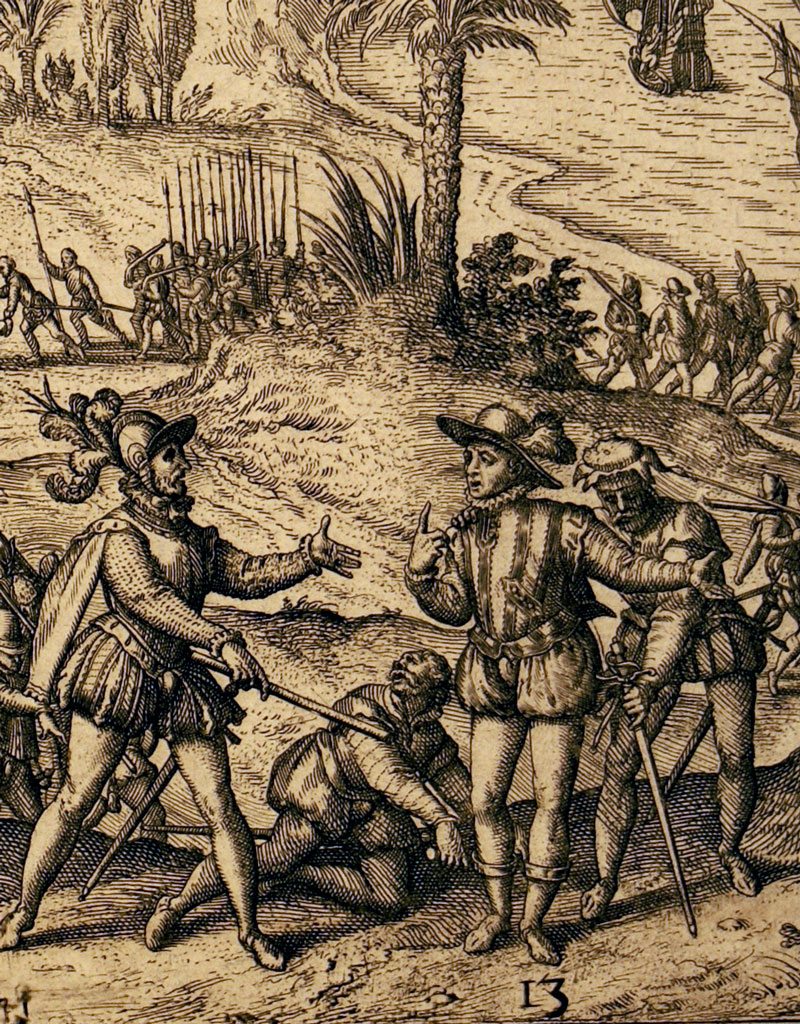 View of The Arrest of Christopher Columbus & his Brothers c 1594