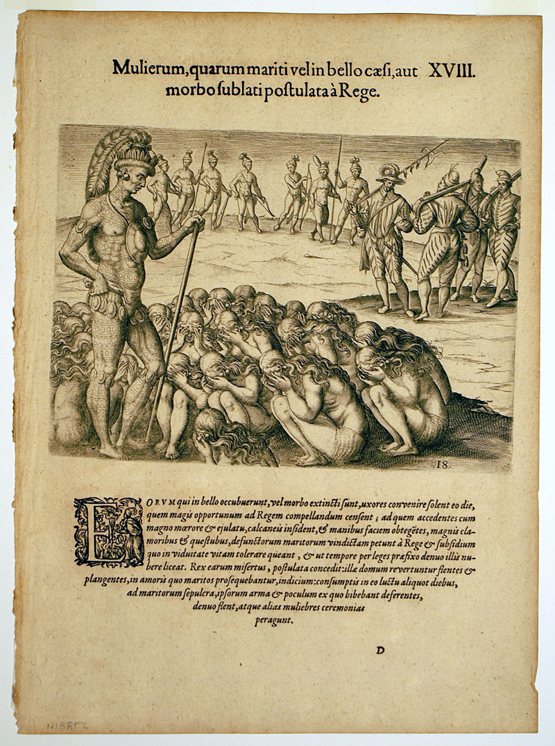 View of New World Indians c. 1591, Widows of Warriors with Chief